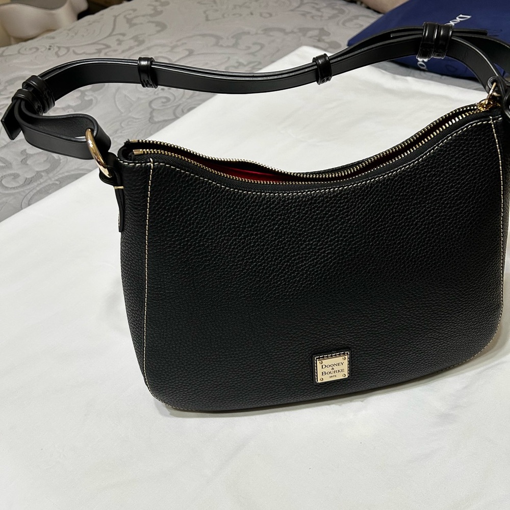 Dooney & Bourke Black Pebble Leather Shoulder Bag